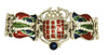 Berebi Limited Edition Scarab Lucky Seven Panel Figural Vintage Bracelet