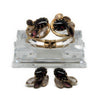 D&E Juliana Dogtooth Vintage Hinged Cuff & Matching Clasp Earrings