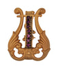 Coro Stamped Lyre Lovely Purple Stones Vintage Figural Costume Brooch