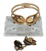 D&E Juliana Dogtooth Vintage Hinged Cuff & Matching Clasp Earrings