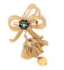 Christmas Woven Wire Holiday Dangling Bell Vintage Figural Brooch