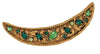 Floral Quarter Moon Gold Plate Rhinestones Vintage Figural Pin Brooch