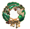 Monet Dove Enamel Bow & Holly Wreath Vintage Figural Wreath - 1990s