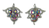 Coventry Ruby Aurora Borealis Leaf Vintage Figural Earrings