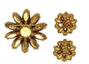 Cathe Mid-Century Root Beer Rhinestones Starburst Figural Brooch & Earring Set