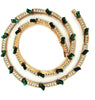 Butler Icy Rhinestone & Jade Green Lucite Gold Plate Vintage Necklace