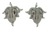 Coventry Ruby Aurora Borealis Leaf Vintage Figural Earrings