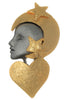 Ultracraft Star & Heart Female Celestial Vintage Figural Costume Brooch