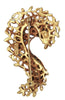 BSK Root Beer & Peridot Question Mark Filigree Vintage Figural Brooch