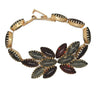 D&E Dog Tooth Ruby & Emerald Gold Tone Vintage Bracelet