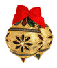 Holiday Christmas Double Ornament Red Ribbon Vintage Figural Brooch.