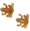 Craft Green Enamel Frog Vintage Figural Costume Brooch Set
