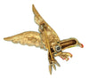 ART Colorful Flying Bird Gold Tone Vintage Costume Pin Brooch