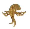 Carnegie Green Lucite Dolphin Waves Vintage Figural Pin Brooch