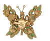 Juliana Emerald & Peridot Green Butterfly Vintage Figural Brooch