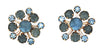 Beau Blues Starburst Beach Glass & Rhinestones Vintage Figural Brooch Set