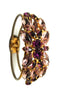 DE Juliana Dogtooth Pinks & Purples Vintage Hinged Cuff Bracelet