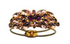 DE Juliana Dogtooth Pinks & Purples Vintage Hinged Cuff Bracelet
