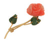 Swoboda Angel Skin Carved Rose & Jade Leaves Vintage Figural Brooch