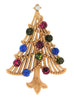 Trifari Christmas Open Rhinestone Tree Vintage Figural Pin Brooch - Mint