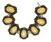 Chunky Baroque Pearl Silver-Tone Seven Frame Vintage Bracelet