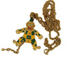 JJ Jonette Mechanical Clown Dangling Vintage Figural Costume Necklace.