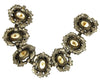 Chunky Baroque Pearl Silver-Tone Seven Frame Vintage Bracelet