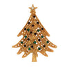 Classic Gold Tone Rhinestone Christmas Tree Vintage Figural Pin Brooch