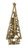Gold Crown Faux Opals Christmas Holiday Tree Vintage Brooch.