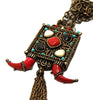 Selro Selini Big Statement Tusked Stones Vintage Figural Necklace