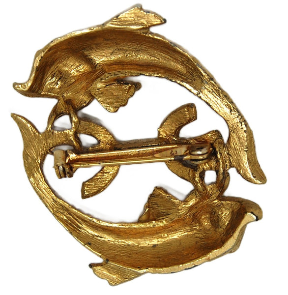 Capri Zodiac Pisces Double Fish Vintage Figural Brooch