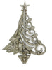 JJ Jonette Silver Tone Asymmetric Christmas Tree Figural Pin Brooch - Mint
