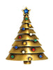 JJ Jonette Multi-Stone Straight Ribbon Christmas Vintage Figural Brooch