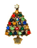 Eisenberg Ice Dark Stones Christmas Tree Vintage Figural Costume Brooch - Mint