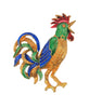 Mandle Crowing Rooster Enamel Gold Tone Vintage Figural Pin Brooch