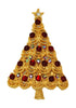 Christmas Classic Tiered Red AB Stone Ornaments Tree Vintage Figural Brooch