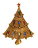 JJ Tear Drop Christmas Tree Rhinestone Ornaments Vintage Figural Pin Brooch