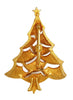 JJ Golden Petals Multi-Stone Christmas Tree Vintage Figural Costume Brooch