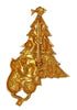 JJ Cat's Dream Gold Plated Vintage Christmas Tree Brooch