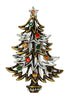 JJ Pewter Tone Multi-Color Rhinestone Christmas Tree Vintage Figural Brooch
