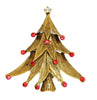 JJ Jonette Pink Multi-Level Swoosh Christmas Tree Figural Pin Brooch