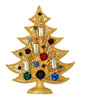 Christmas Holiday Harp and Candle Figural Tree Vintage Figural Brooch