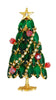 Christmas Green Navettes Garland Rhinestones Stand-Up Tree Vintage Figural Brooch