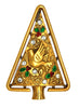 JJ Peace Gold Tone Dove Vintage Figural Christmas Tree Holiday Pin