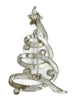 LIA Silver Tone Swirling Ribbon Christmas Tree Vintage Figural Brooch