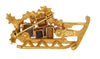 Weiss Christmas Presents Sled Vintage Figural Pin Brooch