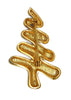 Gold Plate & Green Zig Zag Christmas Holiday Tree Vintage Figural Brooch