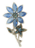 Hollycraft Baby Blue Flowers Vintage Costume Brooch