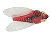 Lucite Burgundy Carved Cicada Insect Vintage Figural Costume Brooch