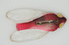 Lucite Burgundy Carved Cicada Insect Vintage Figural Costume Brooch